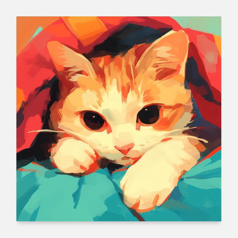 Chat, Motif De Chat Poster 60 x 60 cm