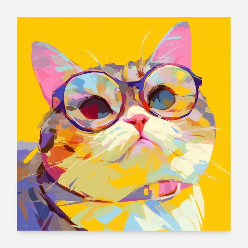 Chat, Motif De Chat Poster 60 x 60 cm