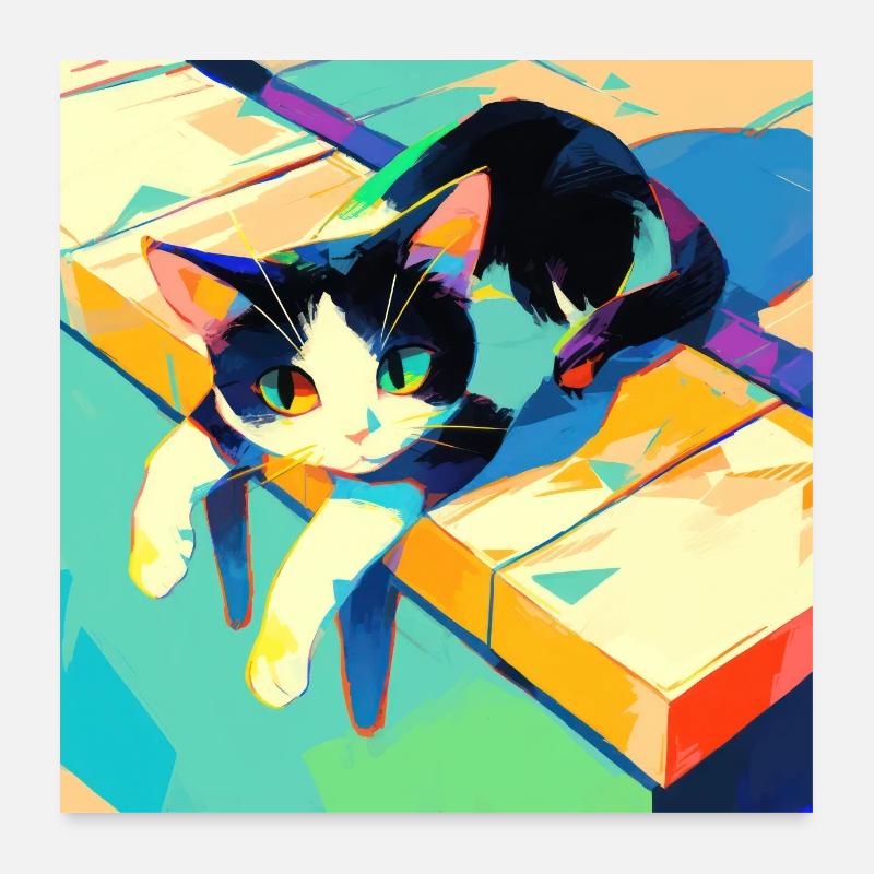 Chat, Motif De Chat Poster 60 x 60 cm