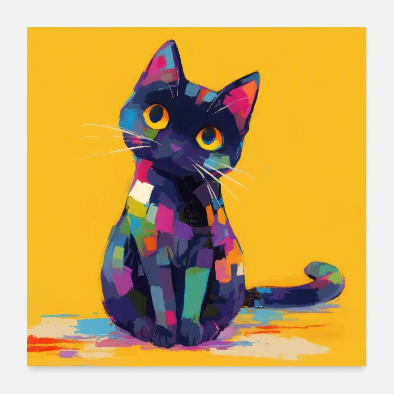 Cat, Cat Motif Poster 24" x 24" (60x60 cm)