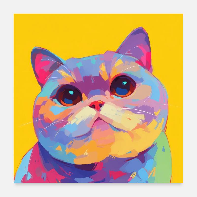 Chat, Motif De Chat Poster 60 x 60 cm