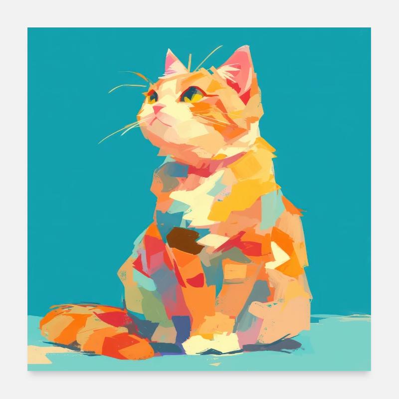 Chat, Motif De Chat Poster 60 x 60 cm