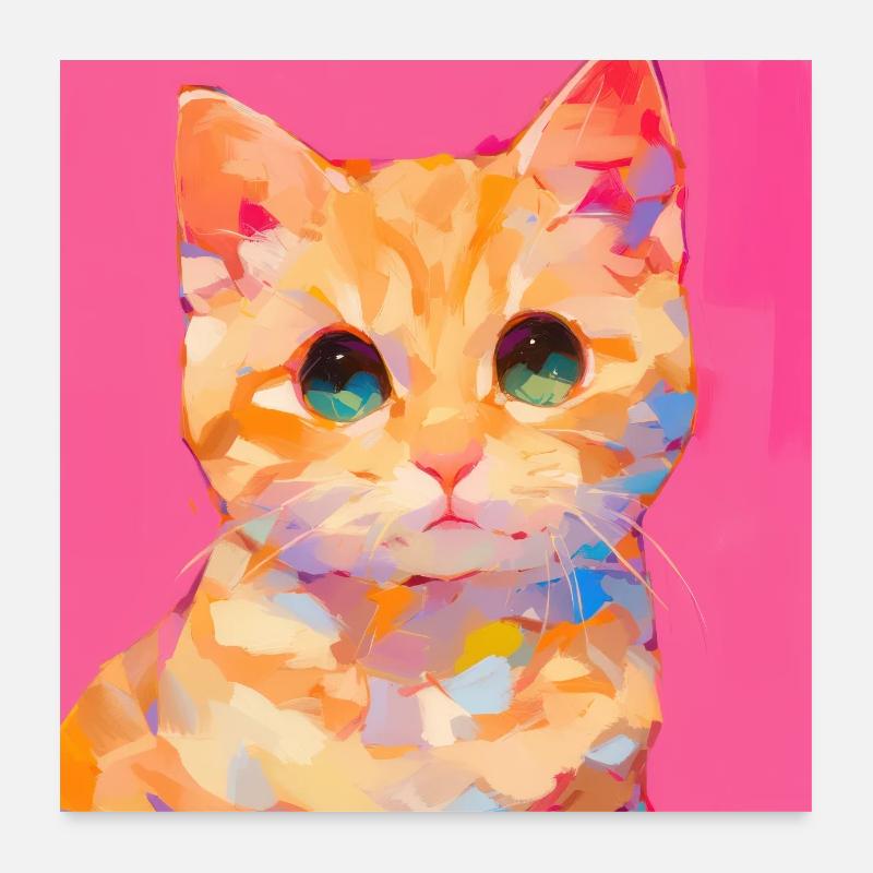 Cat, Cat Motif Poster 24" x 24" (60x60 cm)
