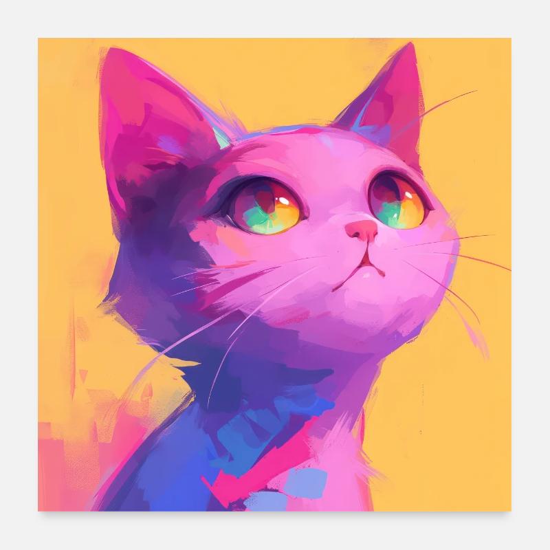 Chat, Motif De Chat Poster 60 x 60 cm