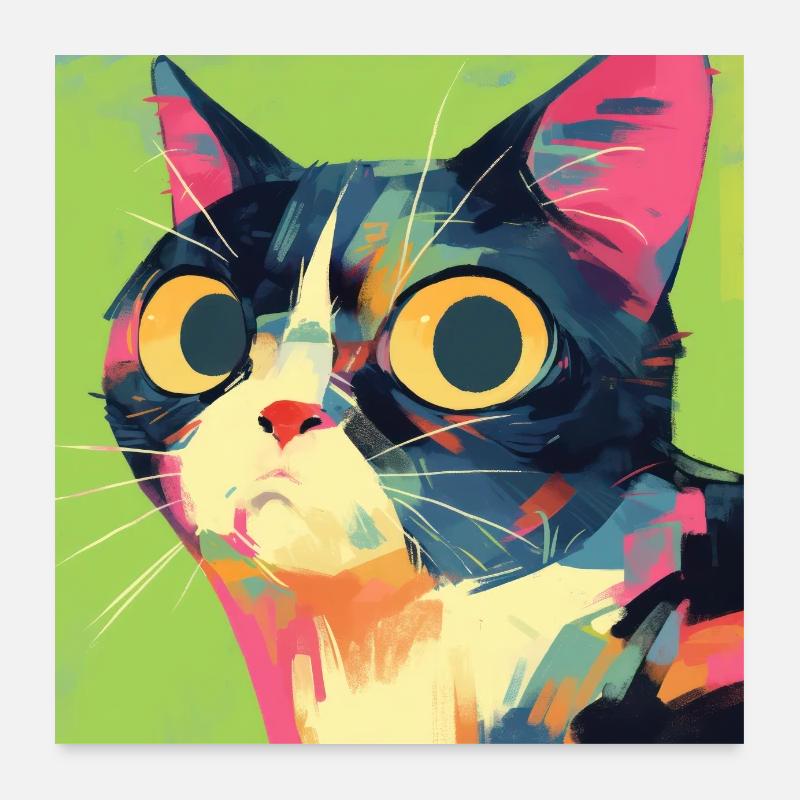 Chat, Motif De Chat Poster 60 x 60 cm