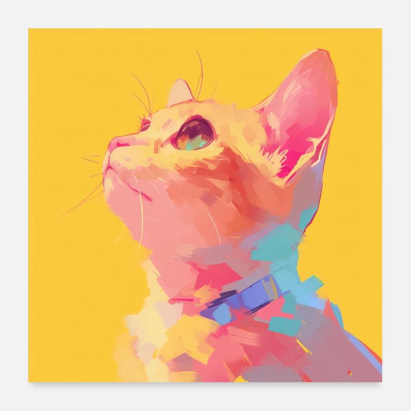 Chat, Motif De Chat Poster 60 x 60 cm