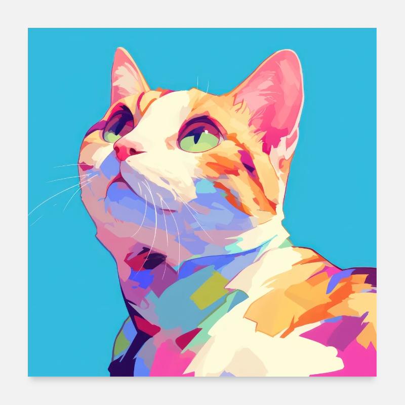 Chat, Motif De Chat Poster 60 x 60 cm