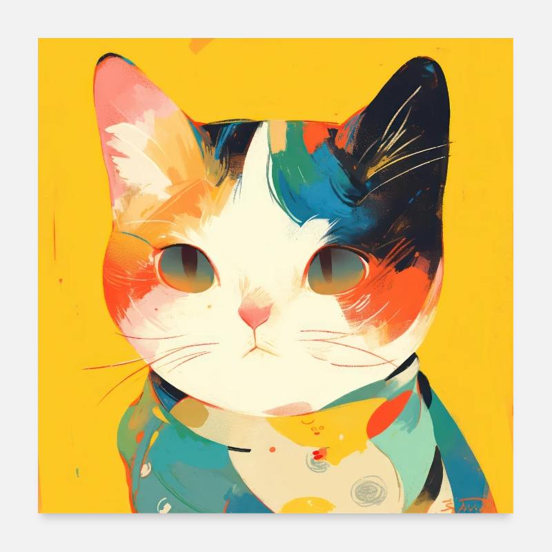 Chat, Motif De Chat Poster 60 x 60 cm