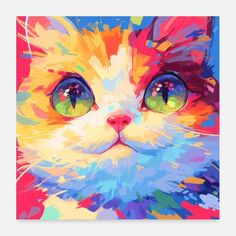 Chat, Motif De Chat Poster 60 x 60 cm