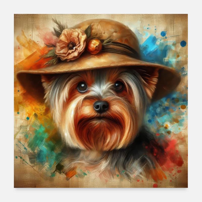 Yorkshire Terrier Kunst Poster 60x60 cm