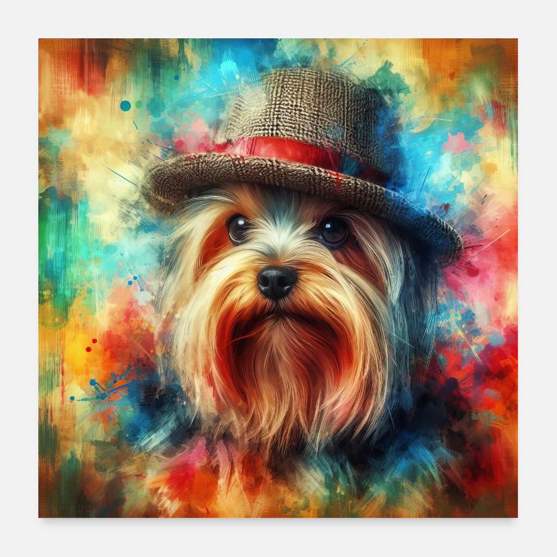Yorkshire Terrier Malerei Poster 60x60 cm