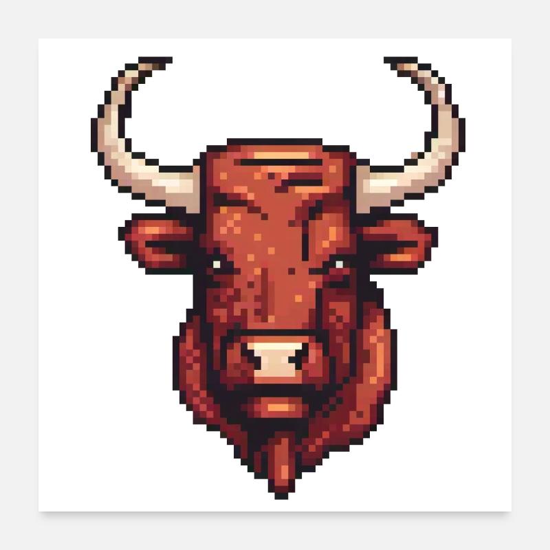 Marché haussier Puissance des pixels Poster 60 x 60 cm