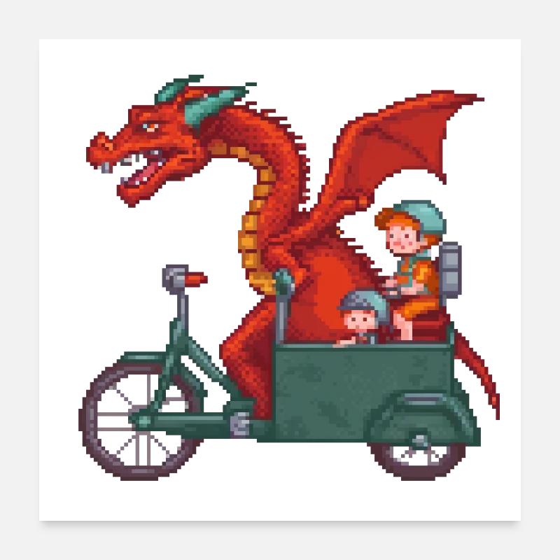 Fantasy Ride Pixel Poster 60x60 cm