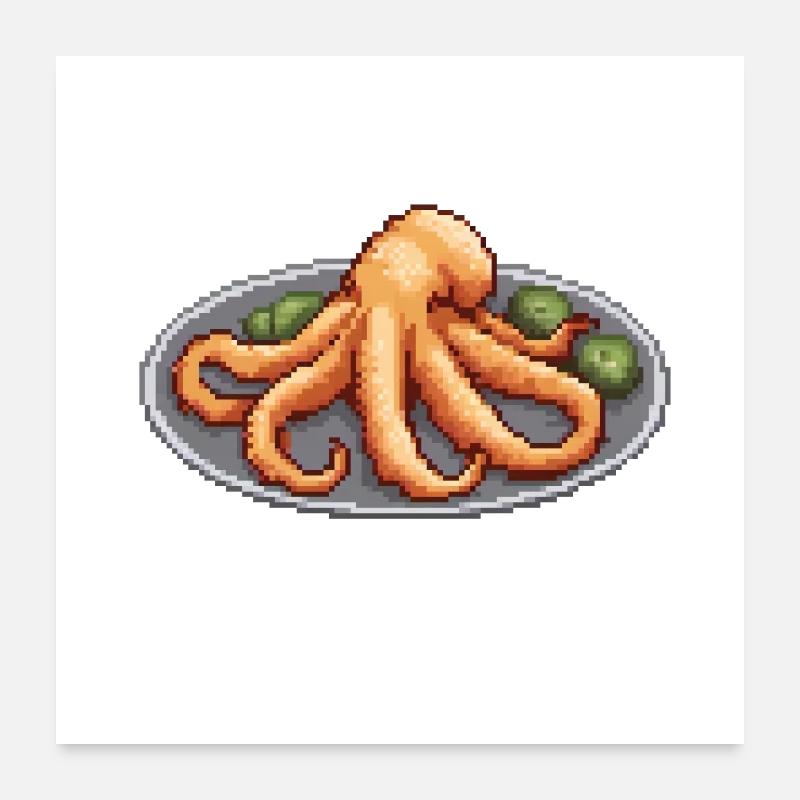 Plaque Octo-Pixel Poster 60 x 60 cm