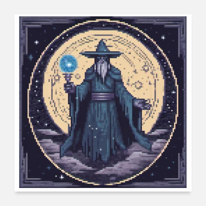 Mage pixel mystique Poster 60 x 60 cm