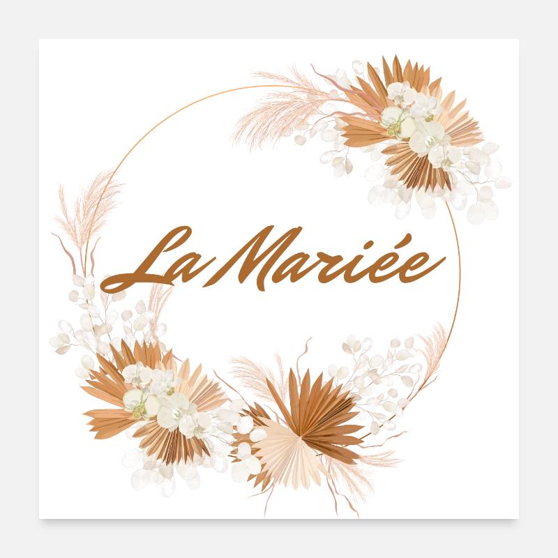 La mariée floral-idée cadeau Evjf Poster 60 x 60 cm