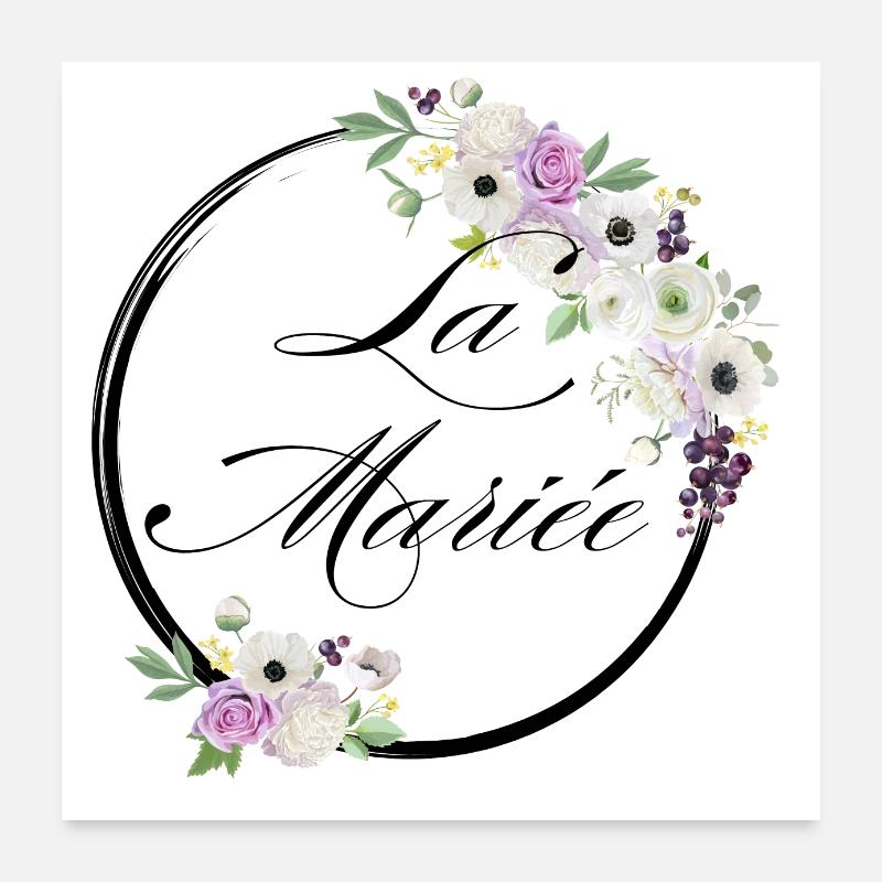 Die lila Blumenbraut - Braut Geschenkidee Poster 60x60 cm