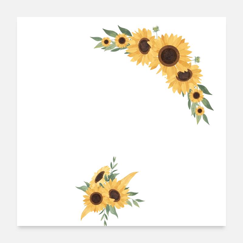 Team der Sonnenblumenbraut - Junggesellinnenabschied Geschenkidee Poster 60x60 cm