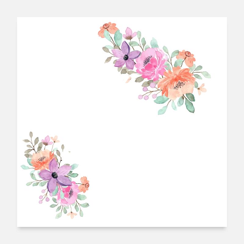 Team der rosa Blumenbraut - Junggesellinnenabschied Geschenkidee Poster 60x60 cm