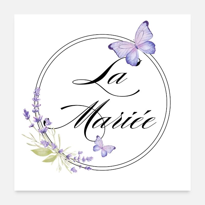 La mariée papillon -idée cadeau la mariée Poster 60 x 60 cm