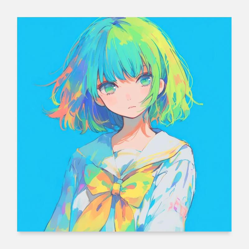 anime, schulmädchen, waifu, japan Poster 60x60 cm