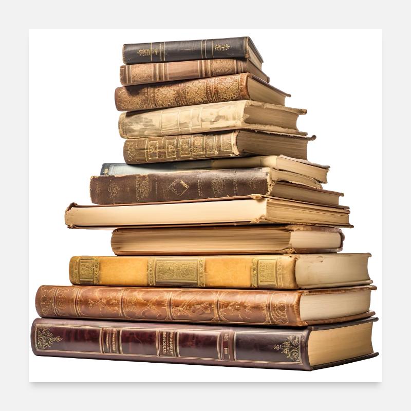 Bücher sind Wissensspeicher - Poster 60x60 cm - Weiß
