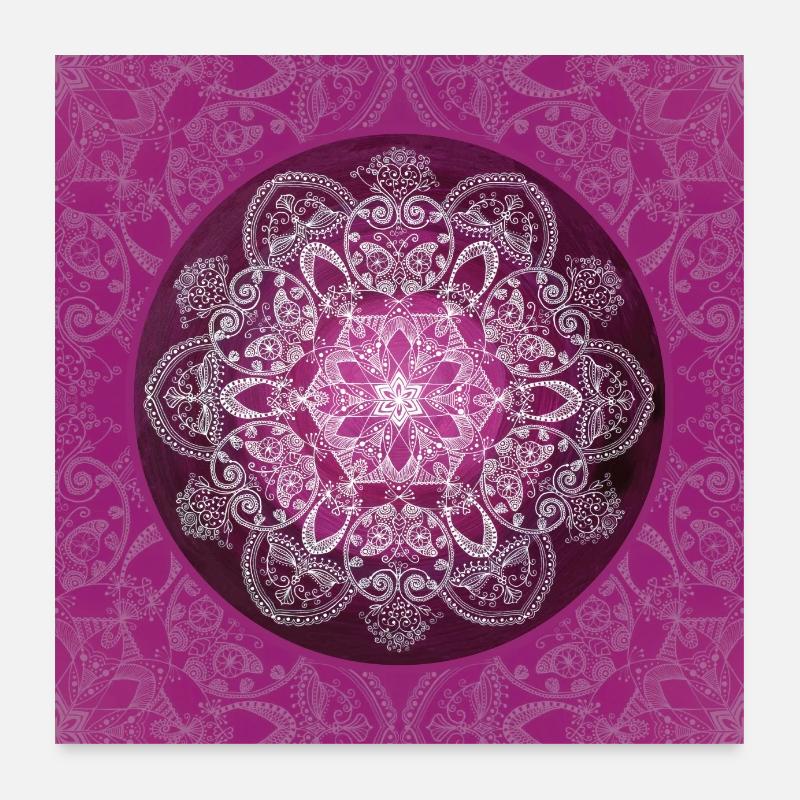 Mandala „Traumfänger – Variation pink Poster 60x60 cm