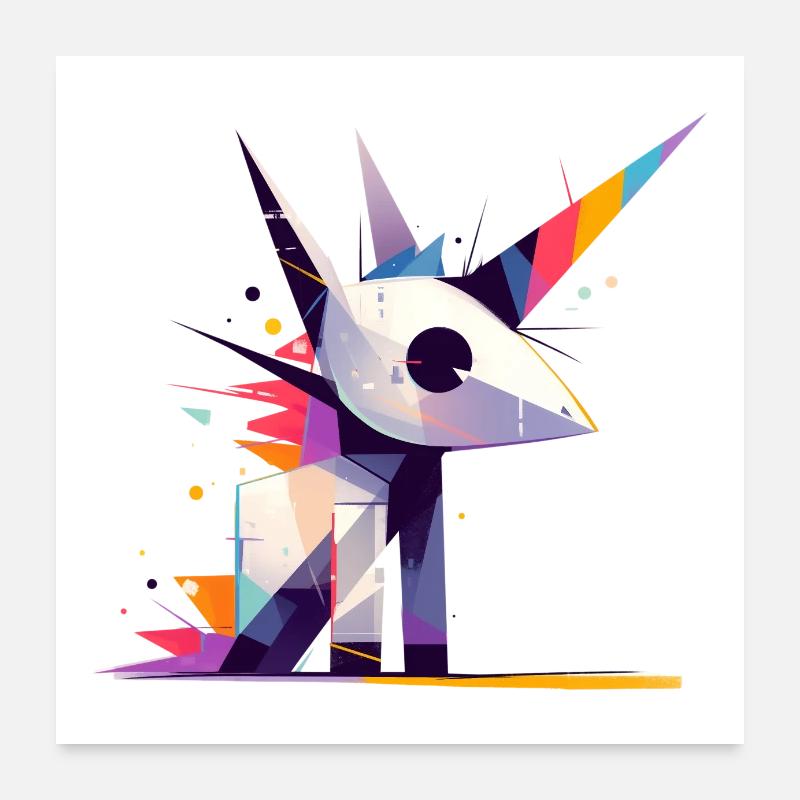 licorne mignone Poster 60 x 60 cm