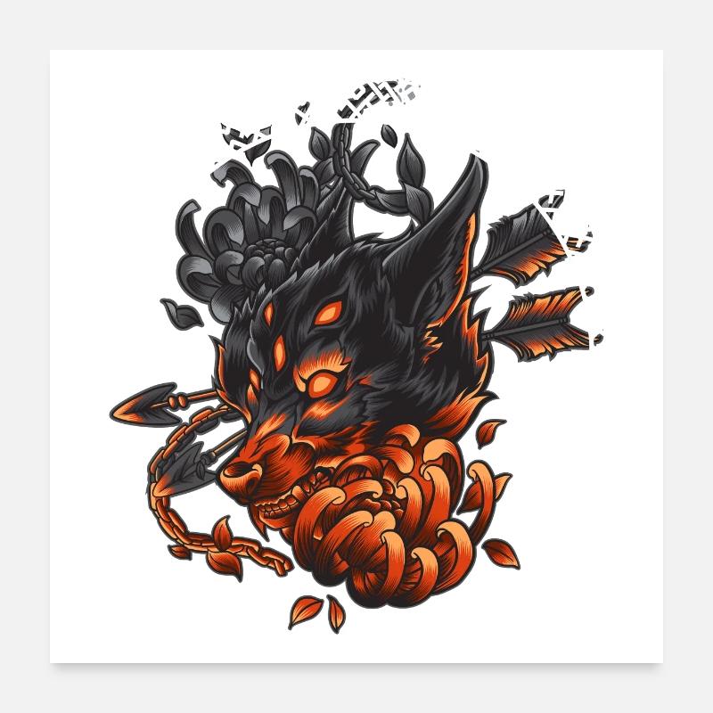 Fenrir and magic circle Poster 24" x 24" (60x60 cm)