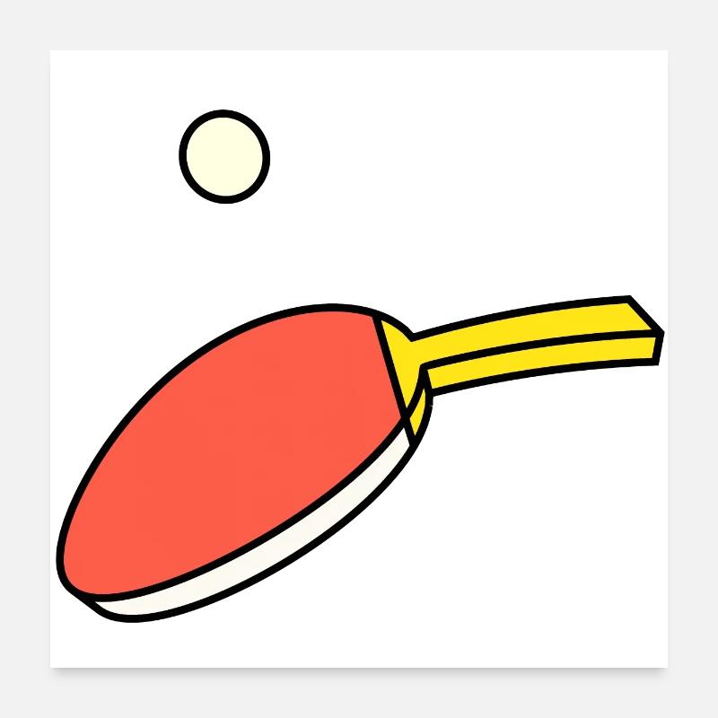 Ping Pong - Paddel & Ball Poster 60x60 cm