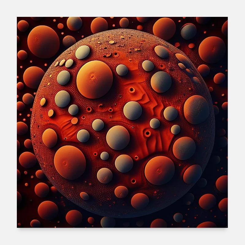 Feurige Planetenkugeln - Poster 60x60 cm - Weiß
