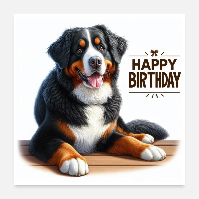 Berner Sennenhund Poster 60x60 cm