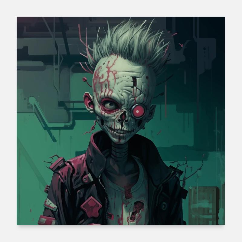 Alien Zombie Punk Poster 60 x 60 cm