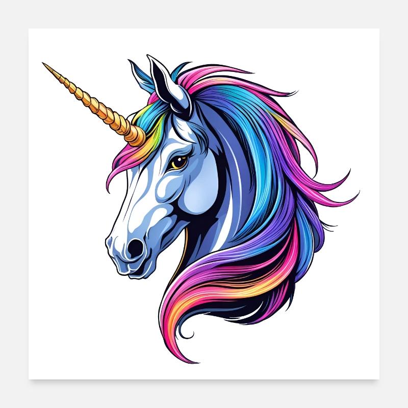 Une charmante licorne Poster 60 x 60 cm