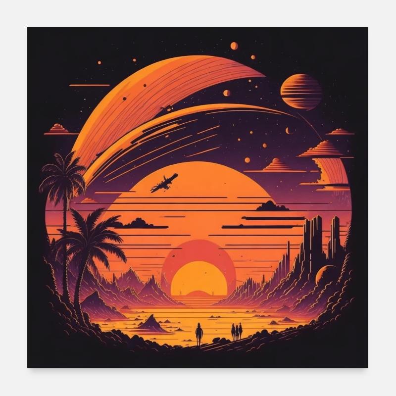Coucher de soleil Poster 60 x 60 cm