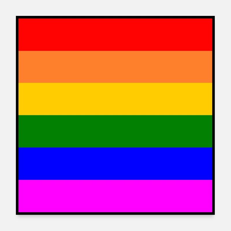 Drapeau arc-en-ciel Drapeau LGBT arc-en-ciel Poster 60 x 60 cm