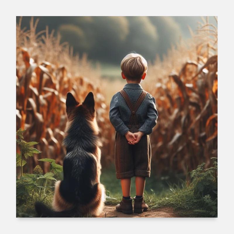 German Shepherd Art Poster 24" x 24" (60x60 cm)