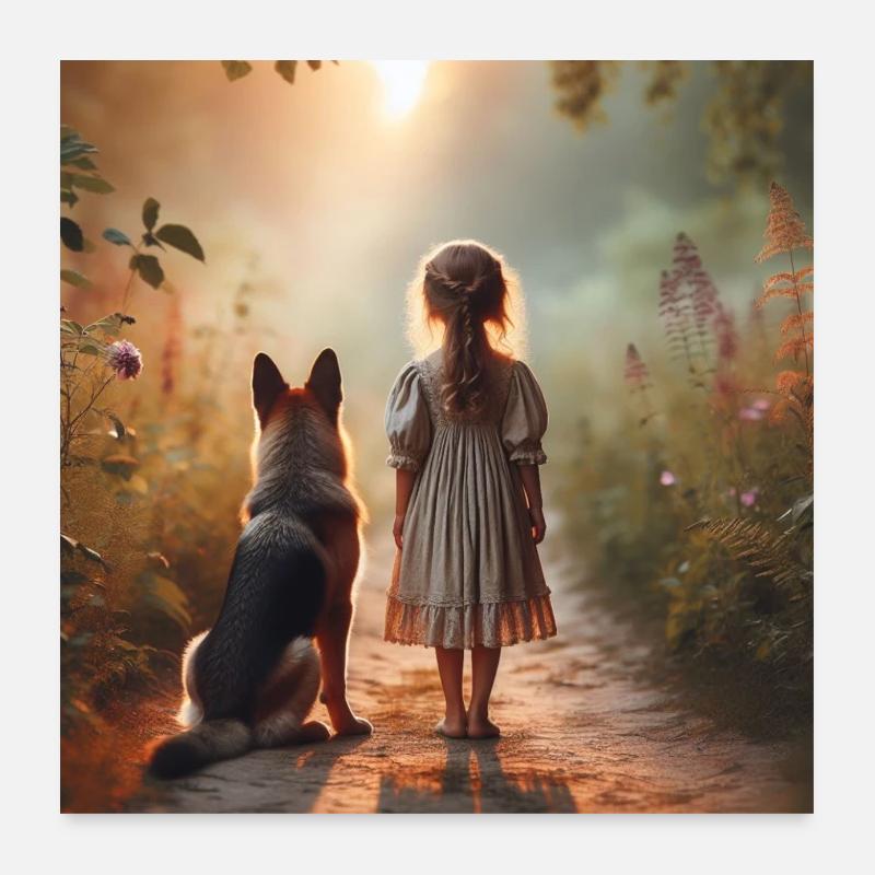 Deutscher Schäferhund Kunst Poster 60x60 cm