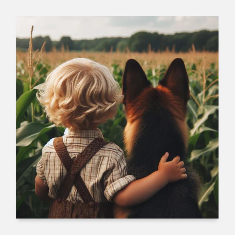 German Shepherd Art Poster 24" x 24" (60x60 cm)