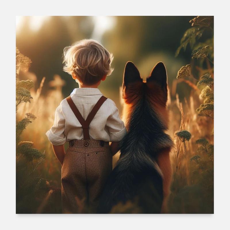 Deutscher Schäferhund Kunst Poster 60x60 cm