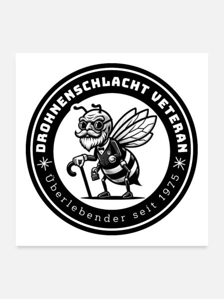 Letzter Überlebender der Drohnenschlacht - Poster 60x60 cm - Weiß - Vorne