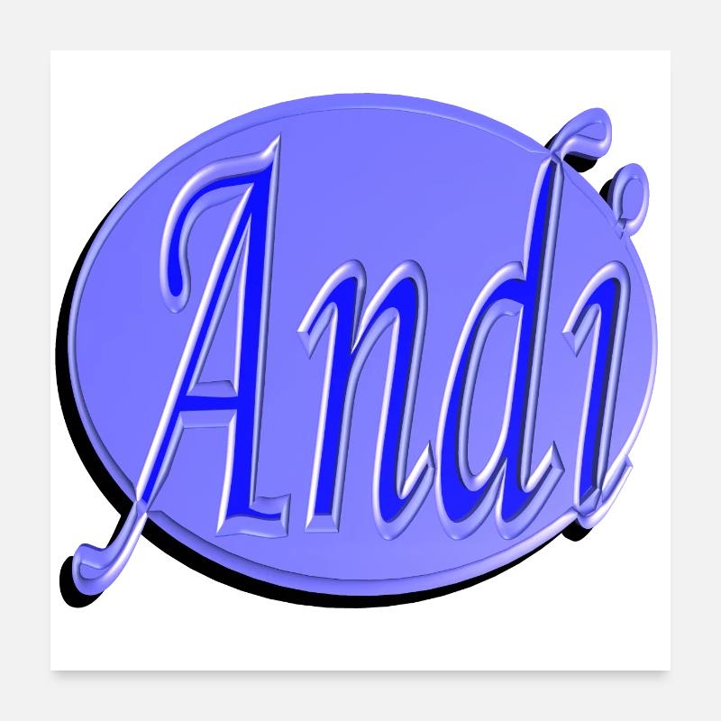andi2 - Poster 60x60 cm - Weiß