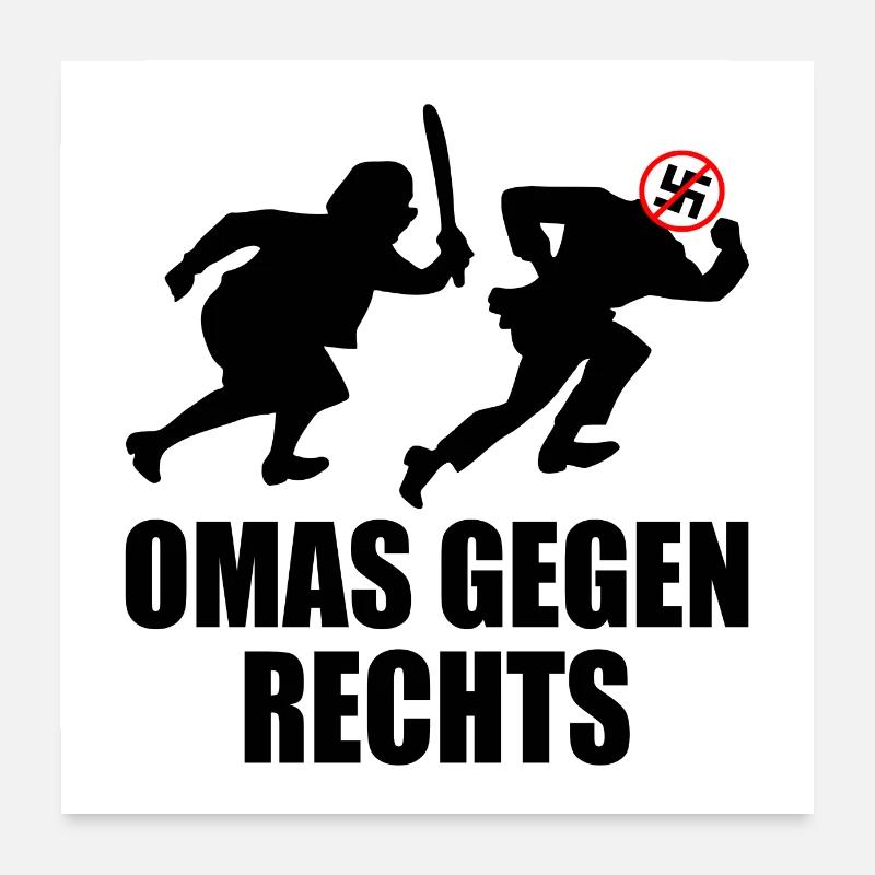 Omas gegen rechts Poster 60x60 cm