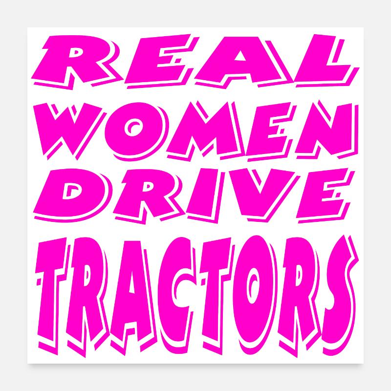 Traktor - Poster 60x60 cm - Weiß