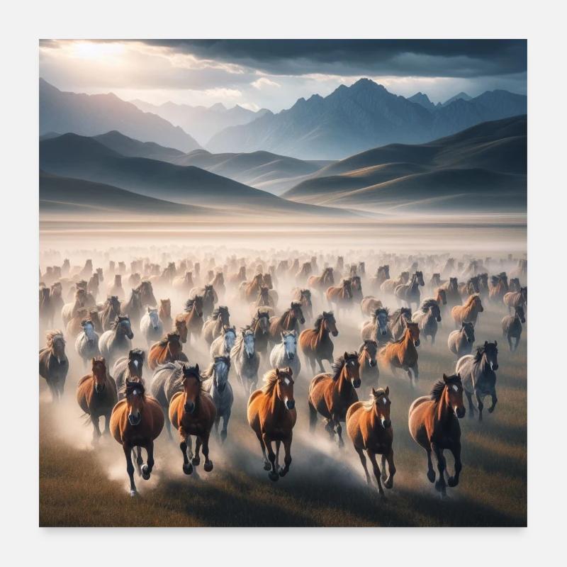 Wildpferde Poster 60x60 cm