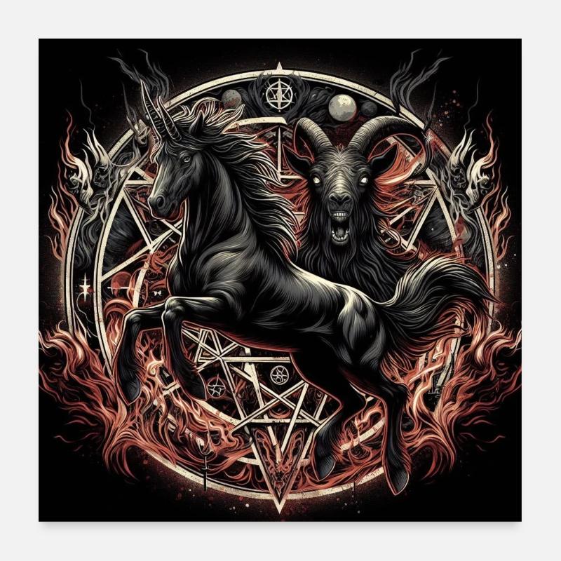 Satanic Horse Poster 24" x 24" (60x60 cm)