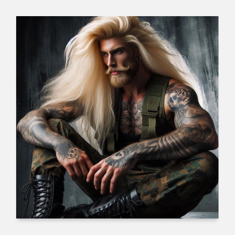 Militaire lourd Poster 60 x 60 cm