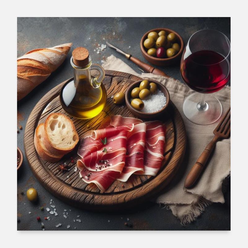 Schinkenplatte Poster 60x60 cm