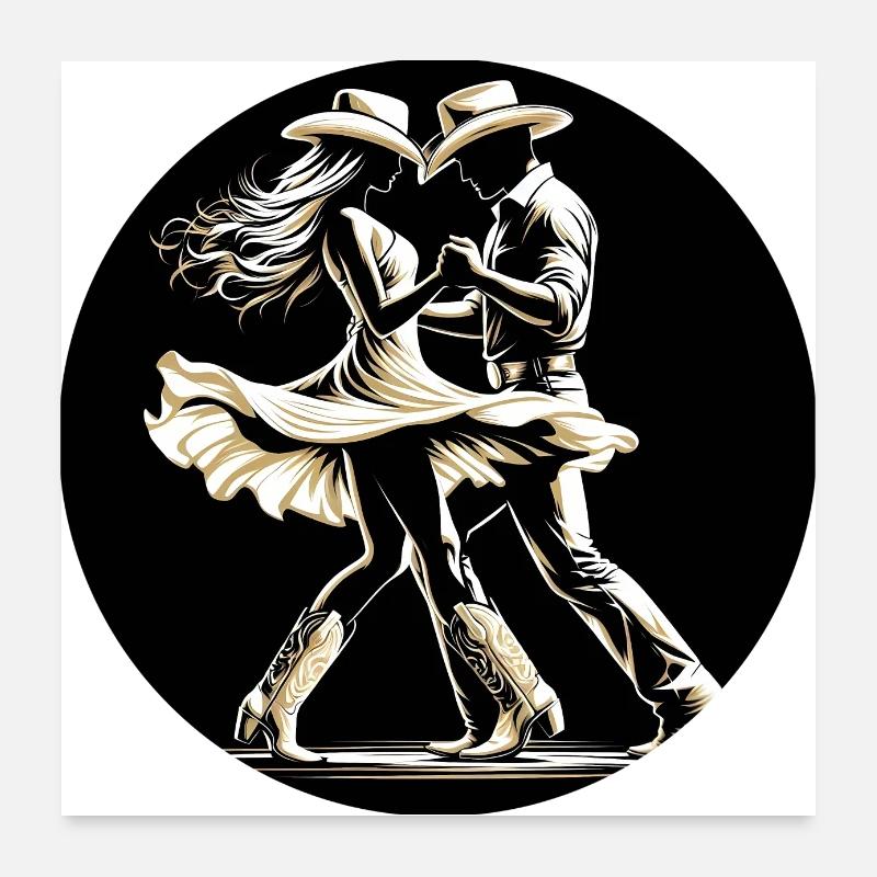 Linedance, c’est parti ! Poster 60 x 60 cm