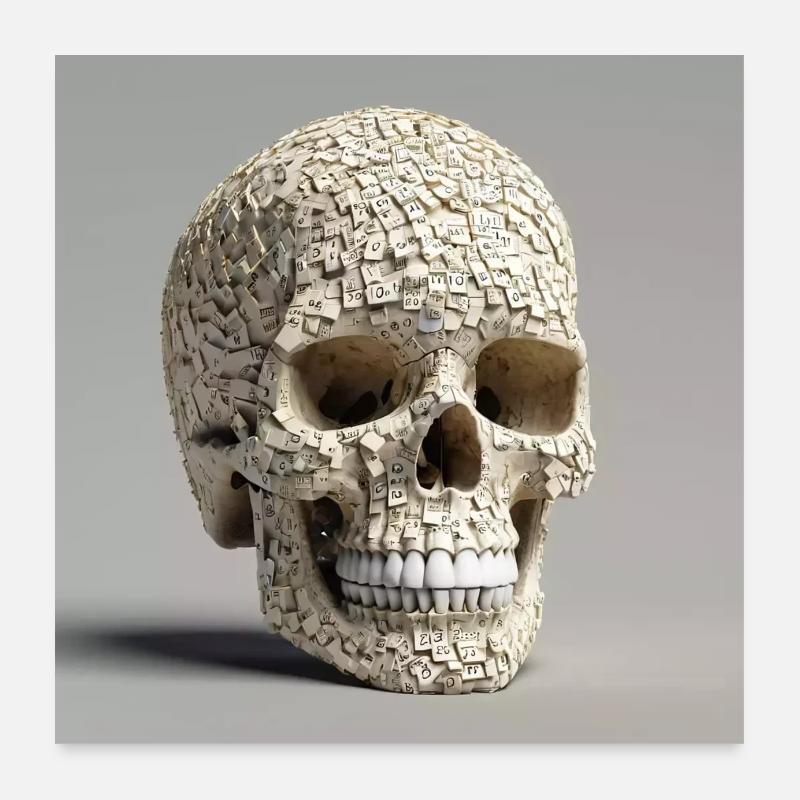 Numéro de crâne 63 Poster 60 x 60 cm